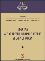 Lansare de carte: Directiva - act de dreptul Uniunii Europene – si dreptul roman - 07 aprilie 2016